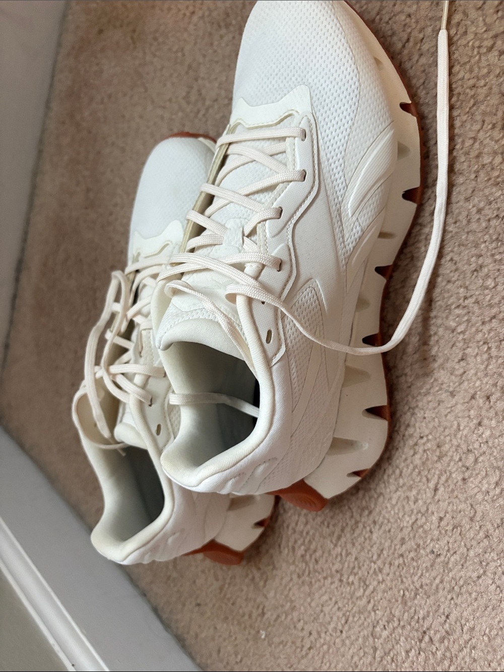 Reebok Women's Cream Running Sneakers with Gum Outsole
